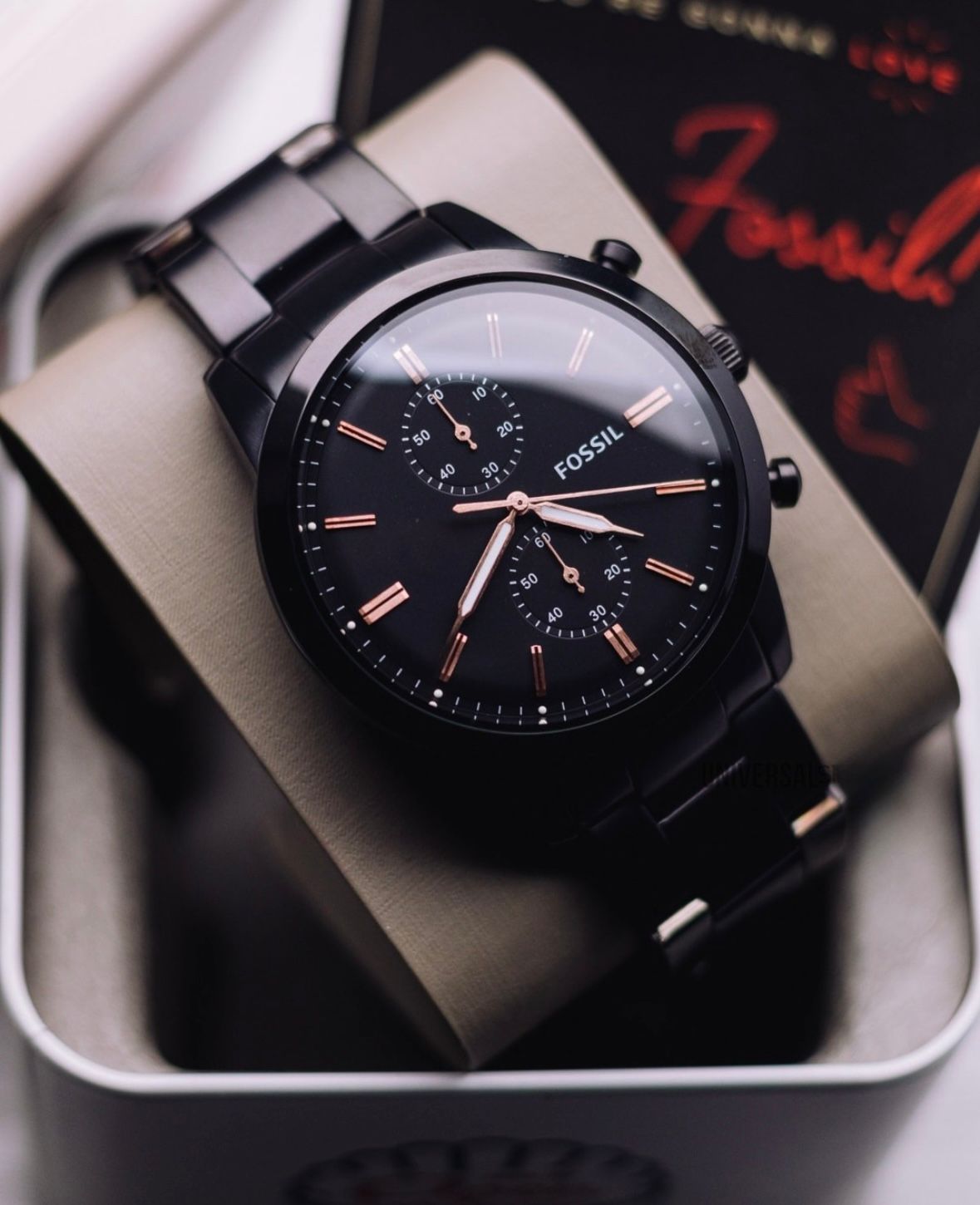 Fossil Townsman Stainless Steel Watch in Black